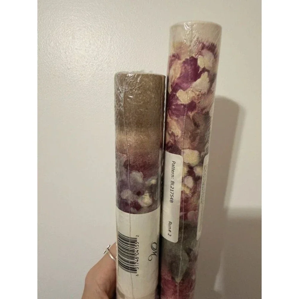 (2) Wallquest Prepasted Border Floral With Greenery on Earth Tones 10.25”